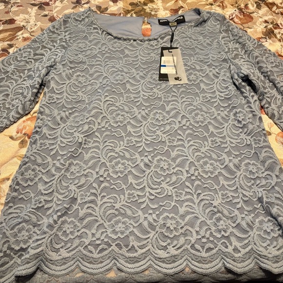 Karl Lagerfeld Lace Blouse - Light Blue - Picture 3 of 6